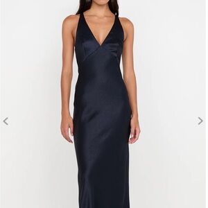 bec + bridge The Dreamer V Neck Dress in Ink.